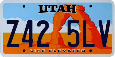 UT license plate Z425LV