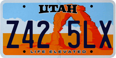 UT license plate Z425LX