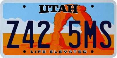 UT license plate Z425MS