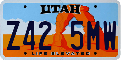 UT license plate Z425MW