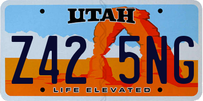 UT license plate Z425NG