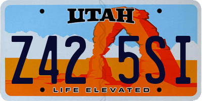 UT license plate Z425SI
