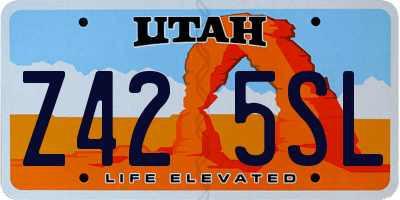 UT license plate Z425SL