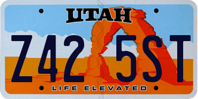 UT license plate Z425ST