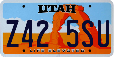 UT license plate Z425SU