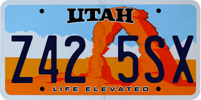 UT license plate Z425SX