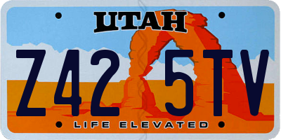 UT license plate Z425TV