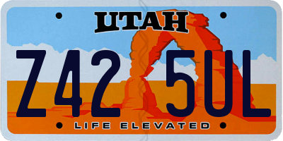 UT license plate Z425UL