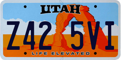 UT license plate Z425VI