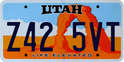UT license plate Z425VT