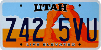 UT license plate Z425VU