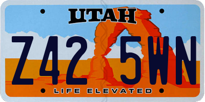 UT license plate Z425WN