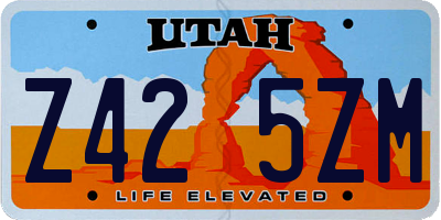 UT license plate Z425ZM