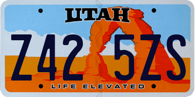 UT license plate Z425ZS