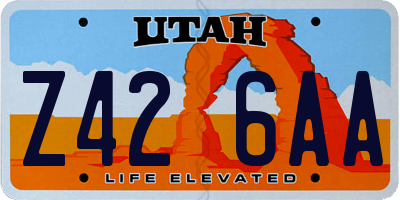 UT license plate Z426AA