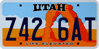 UT license plate Z426AT