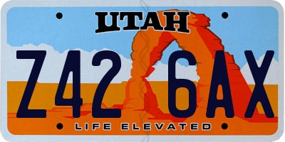 UT license plate Z426AX