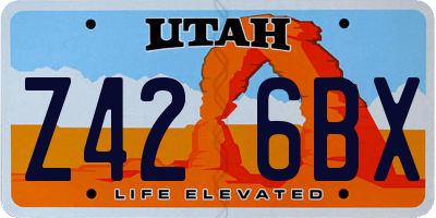 UT license plate Z426BX