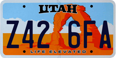 UT license plate Z426FA