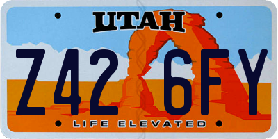 UT license plate Z426FY