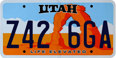 UT license plate Z426GA