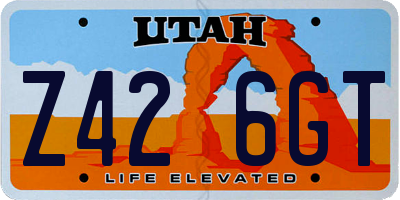 UT license plate Z426GT