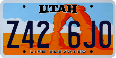 UT license plate Z426JO