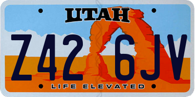 UT license plate Z426JV