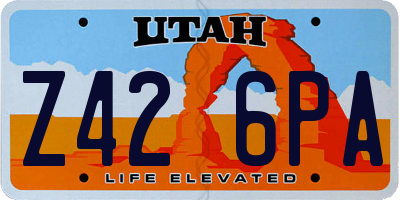 UT license plate Z426PA