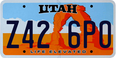 UT license plate Z426PO