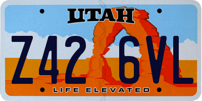UT license plate Z426VL