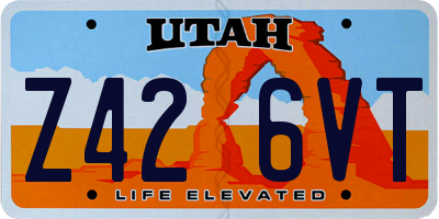 UT license plate Z426VT