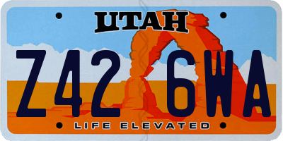 UT license plate Z426WA