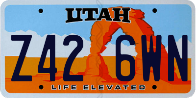 UT license plate Z426WN