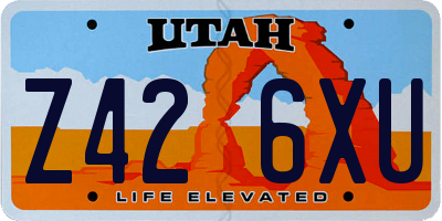 UT license plate Z426XU