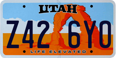 UT license plate Z426YO