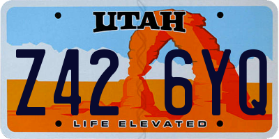 UT license plate Z426YQ