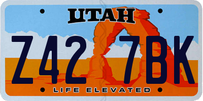 UT license plate Z427BK