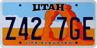 UT license plate Z427GE