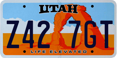 UT license plate Z427GT