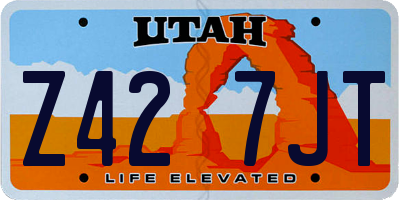 UT license plate Z427JT