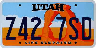 UT license plate Z427SD