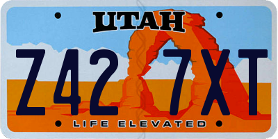 UT license plate Z427XT