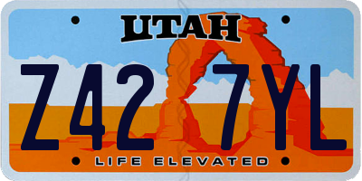 UT license plate Z427YL
