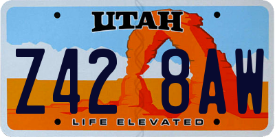 UT license plate Z428AW