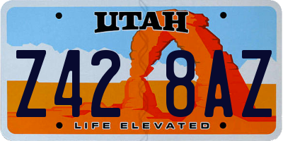 UT license plate Z428AZ