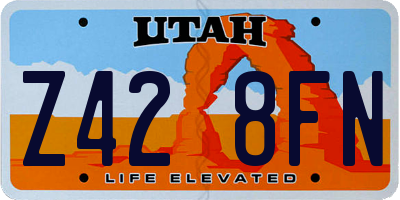 UT license plate Z428FN