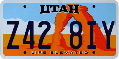 UT license plate Z428IY