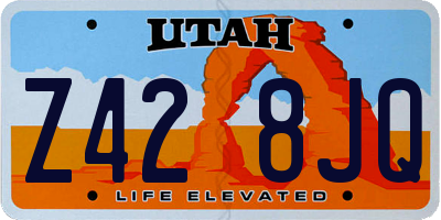 UT license plate Z428JQ