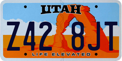 UT license plate Z428JT
